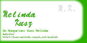 melinda kusz business card